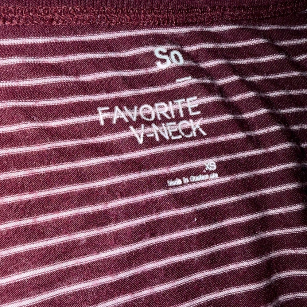 SO Burgundy Striped Long Sleeve Tee - Picture 2 of 5